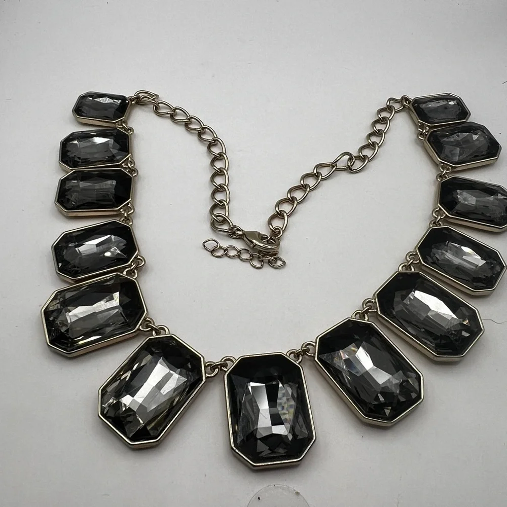 Rhinestones and gold tone necklace
